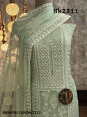 Embroidered Georgette Kurti With Shantoon Bottom And Chiffon Dupatta-ISKWFBL1504Nk2211