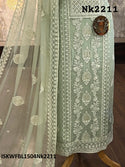 Embroidered Georgette Kurti With Shantoon Bottom And Chiffon Dupatta-ISKWFBL1504Nk2211