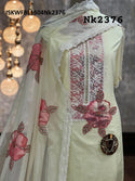 Embroidered Kota Kurti With Bottom And Dupatta-ISKWFBL1504Nk2376