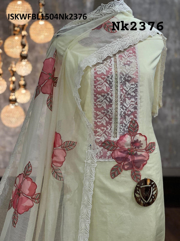 Embroidered Kota Kurti With Bottom And Dupatta-ISKWFBL1504Nk2376