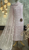 Embroidered Georgette Kurti With Shantoon Bottom And Chiffon Dupatta-ISKWFBL1504Nk2491