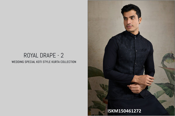 Sequined Men's Kurta And Pajama Set-ISKM150461271/61272/61273/61274