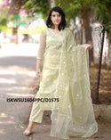 Embroidered Kota Doriya Kurti With Cotton Pant And Dupatta-ISKWSU1604PPC/D1575