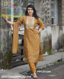 Bagru Printed Chanderi Kurti With Pant And Dupatta-ISKWSU2104PPC/D1244