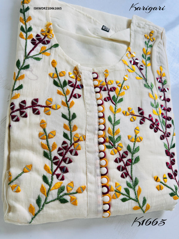 Block Printed Malmal Cotton Dress-ISKWDR2104k1665