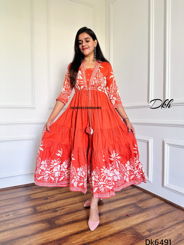 Printed Cotton Dress-ISKWDR2104Dk6491