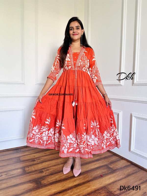 Printed Cotton Dress-ISKWDR2104Dk6491
