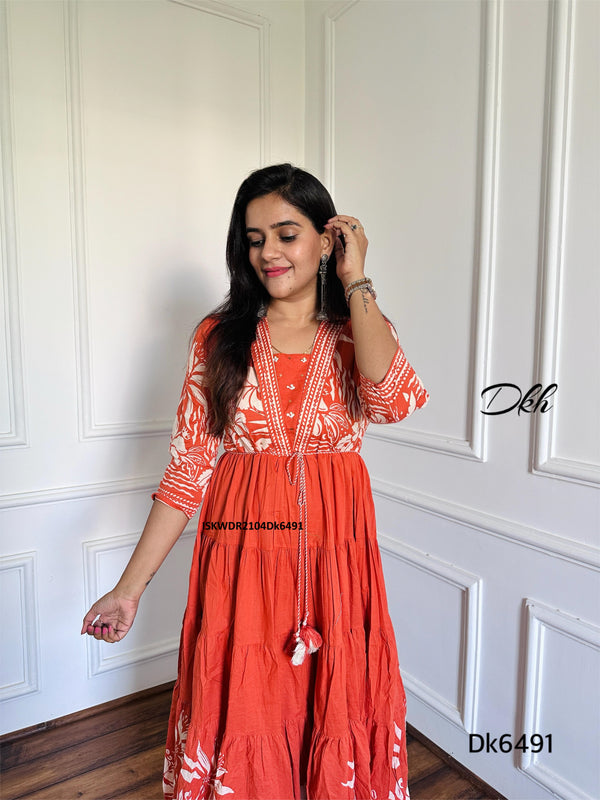 Printed Cotton Dress-ISKWDR2104Dk6491