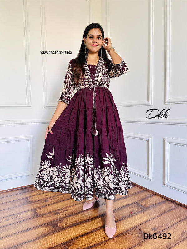 Printed Cotton Dress-ISKWDR2104Dk6492