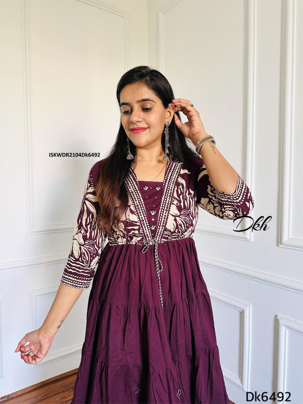 Printed Cotton Dress-ISKWDR2104Dk6492