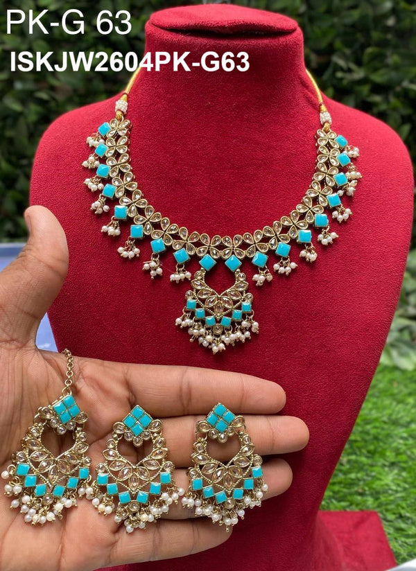 Kundan Jewelry Set-ISKJW2604PK-G63