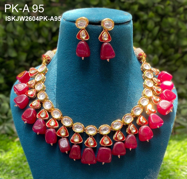 Kundan Jewelry Set-ISKJW2604PK-A95