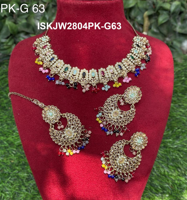 Kundan Jewelry Set-ISKJW2804PK-G63