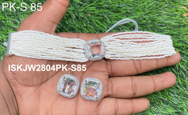 Kundan Choker Set-ISKJW2804PK-S85