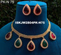 Pure Copper Kundan Jewelry Set-ISKJW2804PK-N75