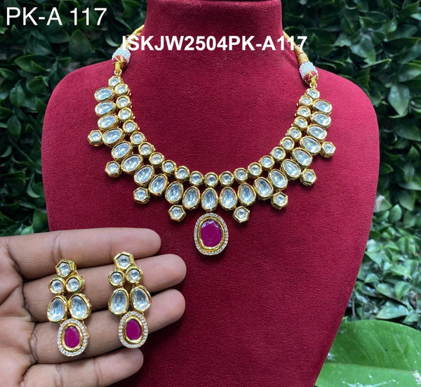 Kundan Jewelry Set-ISKJW2504PK-A117