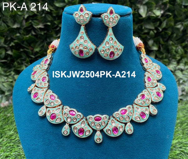 Kundan Jewelry Set-ISKJW2504PK-A214