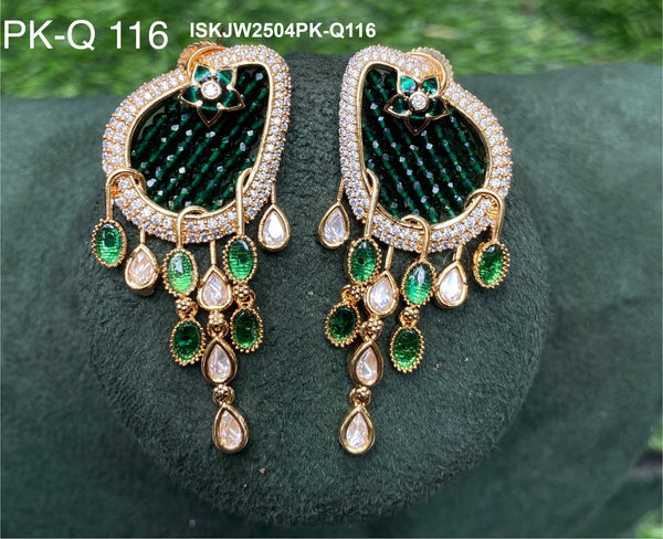 Kundan Earrings-ISKJW2504PK-Q116