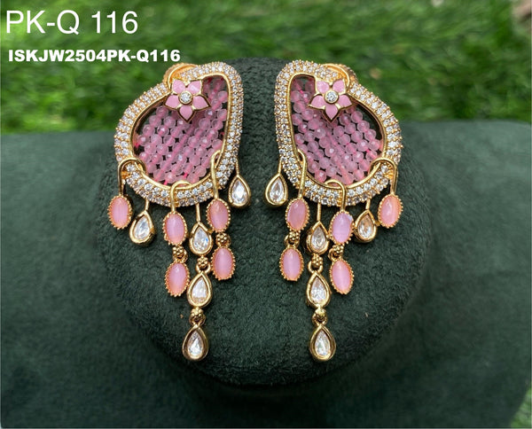 Kundan Earrings-ISKJW2504PK-Q116