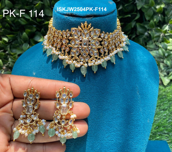 Kundan Jewelry Set-ISKJW2504PK-F114