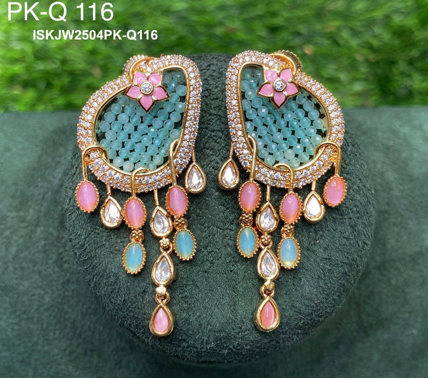 Kundan Earrings-ISKJW2504PK-Q116