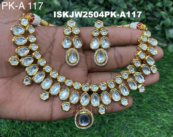 Kundan Jewelry Set-ISKJW2504PK-A117