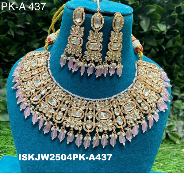 Kundan Jewelry Set-ISKJW2504PK-A437