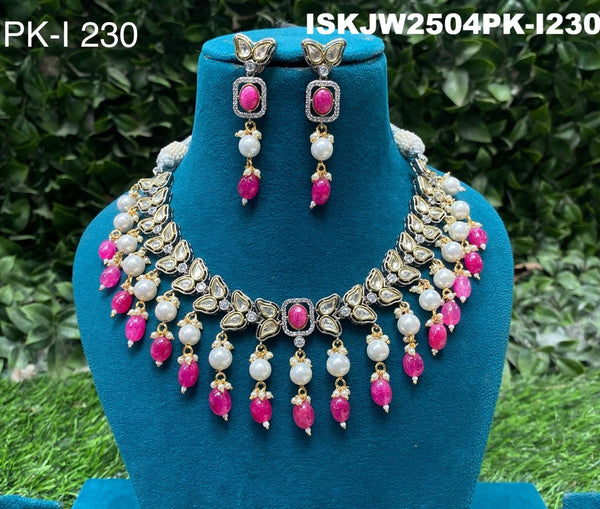 Kundan Jewelry Set-ISKJW2504PK-I230