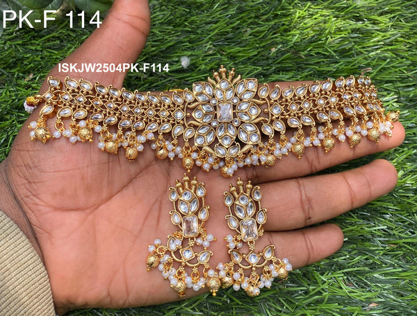 Kundan Jewelry Set-ISKJW2504PK-F114