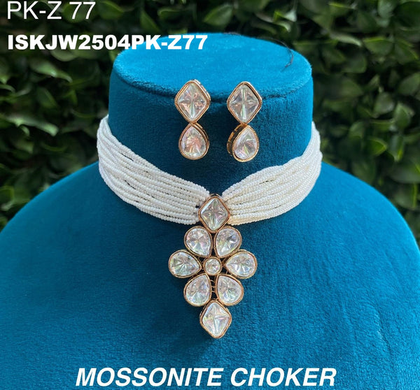 Kundan Choker Set-ISKJW2504PK-Z77