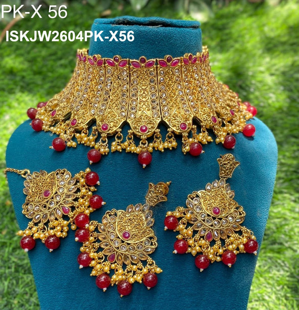Kundan Jewelry Set-ISKJW2604PK-X56