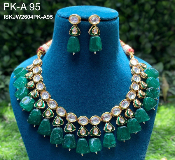 Kundan Jewelry Set-ISKJW2604PK-A95