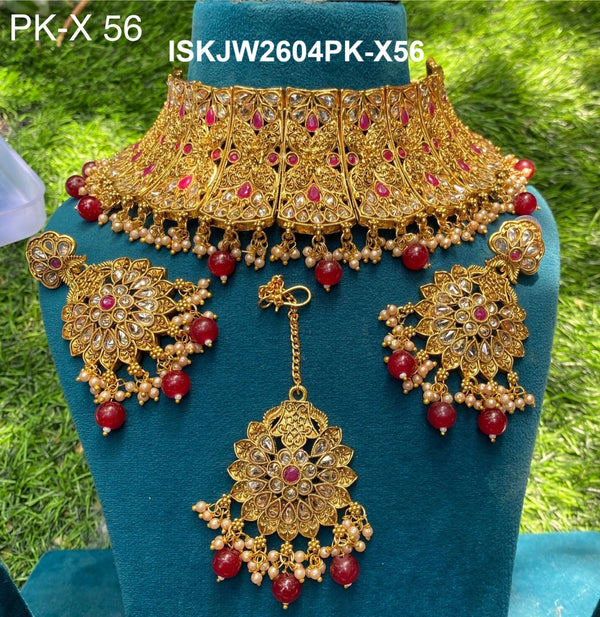 Kundan Jewelry Set-ISKJW2604PK-X56