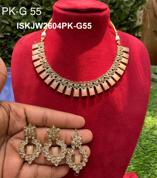 Kundan Jewelry Set-ISKJW2604PK-G55
