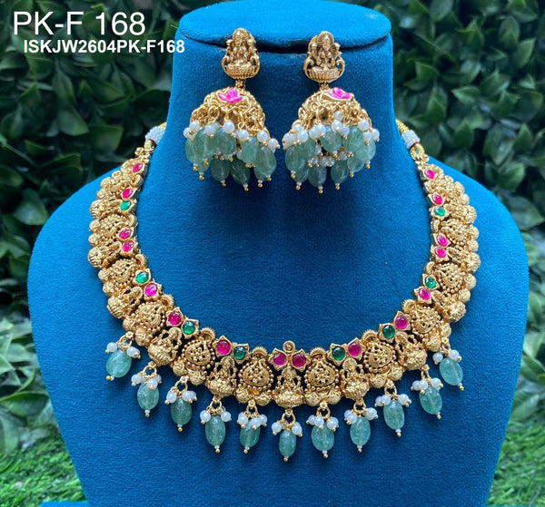 Kundan Jewelry Set-ISKJW2604PK-F168