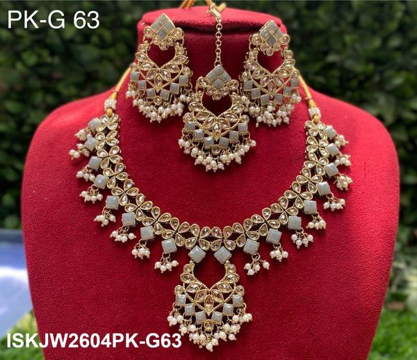 Kundan Jewelry Set-ISKJW2604PK-G63