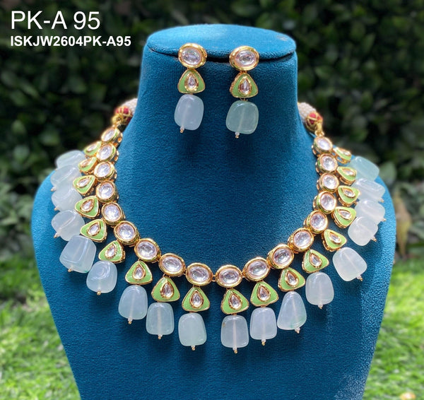 Kundan Jewelry Set-ISKJW2604PK-A95