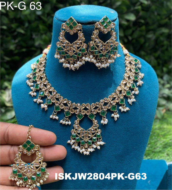 Kundan Jewelry Set-ISKJW2804PK-G63