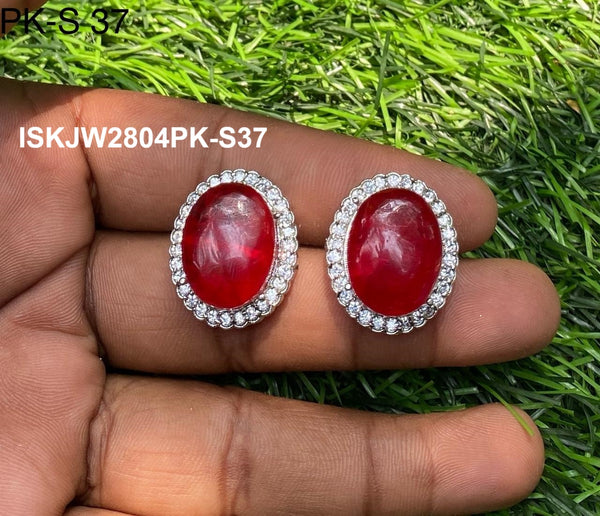 Kundan Earrings-ISKJW2804PK-S37