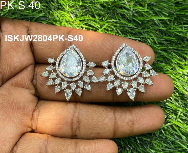 Kundan Earrings-ISKJW2804PK-S40