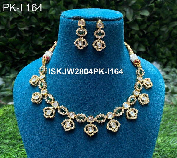 Kundan Jewelry Set-ISKJW2804PK-I164