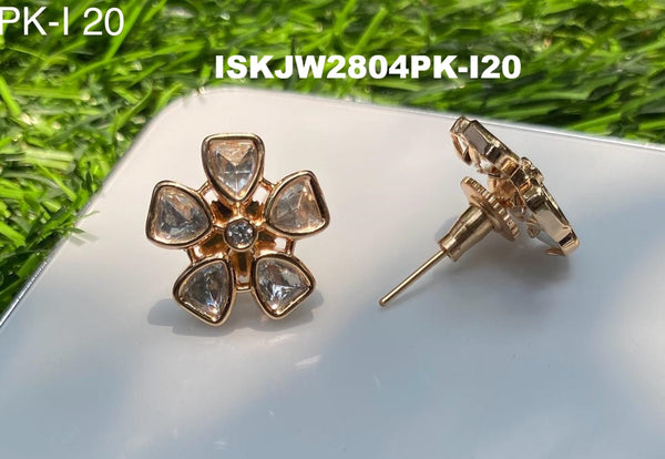 Kundan Earrings-ISKJW2804PK-I20