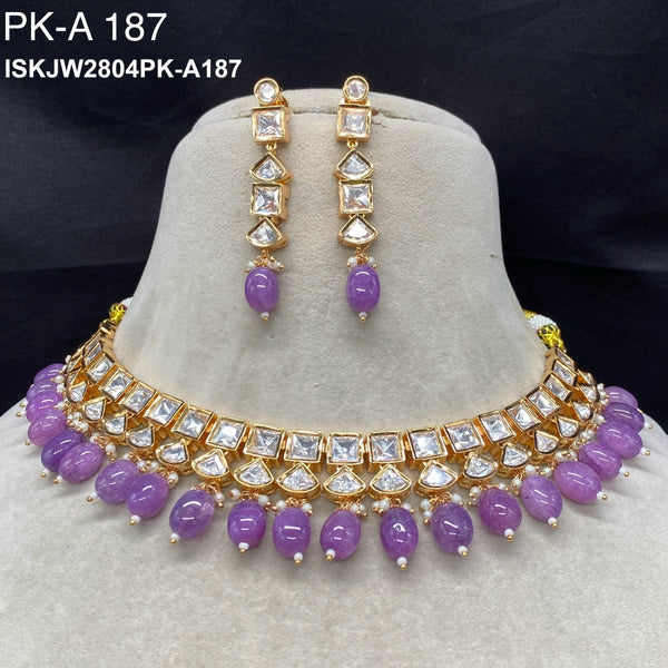 Kundan Jewelry Set-ISKJW2804PK-A187