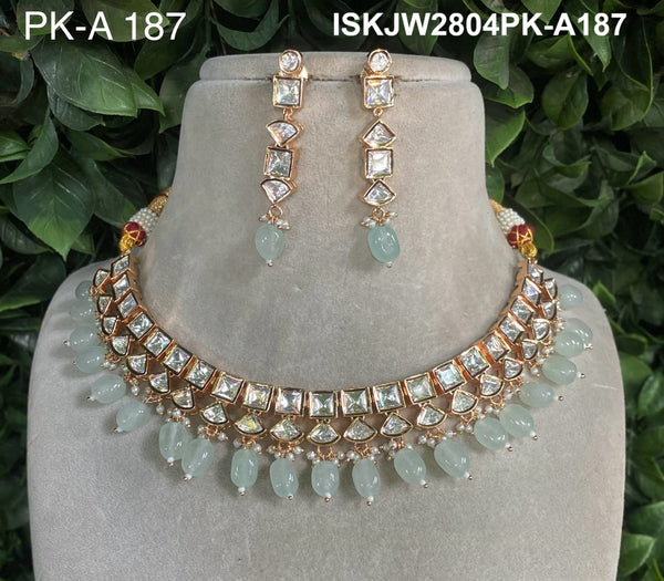 Kundan Jewelry Set-ISKJW2804PK-A187