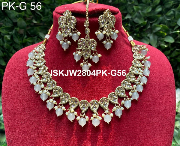 Kundan Jewelry Set-ISKJW2804PK-G56