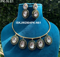 Pure Copper Kundan Jewelry Set-ISKJW2904PK-N61