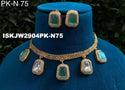 Pure Copper Kundan Jewelry Set-ISKJW2904PK-N75