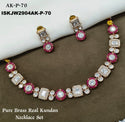 Pure Brass Real Kundan Jewelry Set-ISKJW2904AK-P-70