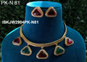 Pure Copper Kundan Jewelry Set-ISKJW2904PK-N81