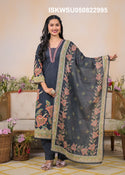 Printed Cotton Kurti With Pant And Dupatta-ISKWSU050822995